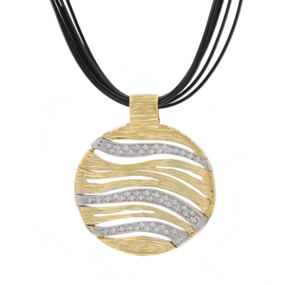 Roberto Coin Elefantino Diamond Necklace 17" Yellow Gold 18k Round .25ctw Italy